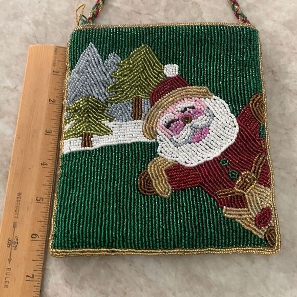 NWT Beaded Santa Crossbody Bag - Picture 6 of 7